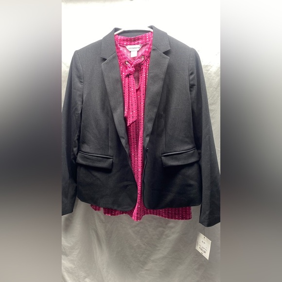 Liz Claiborne blazer and blouse set Fuchsia Black sz M 6 NWT - Picture 2 of 11